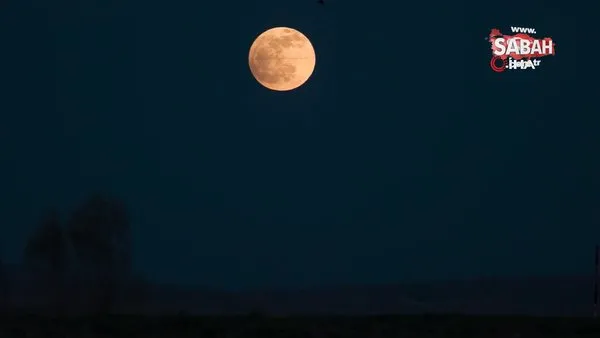 Ağrı'da mest eden 'Süper Ay' manzarası | Video