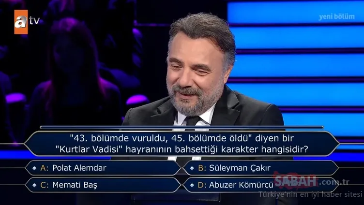 Kim Milyoner Olmak İster’de Oktay Kaynarca’yı duygulandıran Kurtlar Vadisi sorusu! İşte Milyoner’e damga vuran o an!