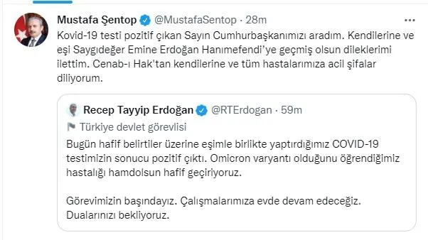 Son dakika haberi: Başkan Erdoğan koronavirüs testinin pozitif çıktığını açıkladı