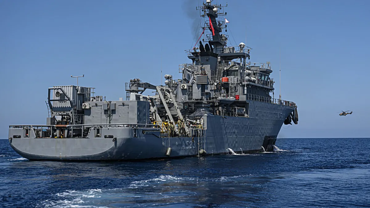 TCG Alemdar ve TCG Işın Girne’de 550 metre derinlikte robotik dalış ve taramalarını sürdürüyor