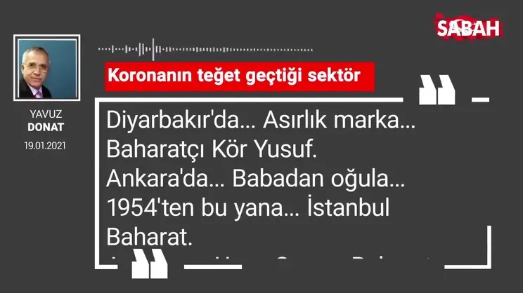 Yavuz Donat | Koronanın teğet geçtiği sektör
