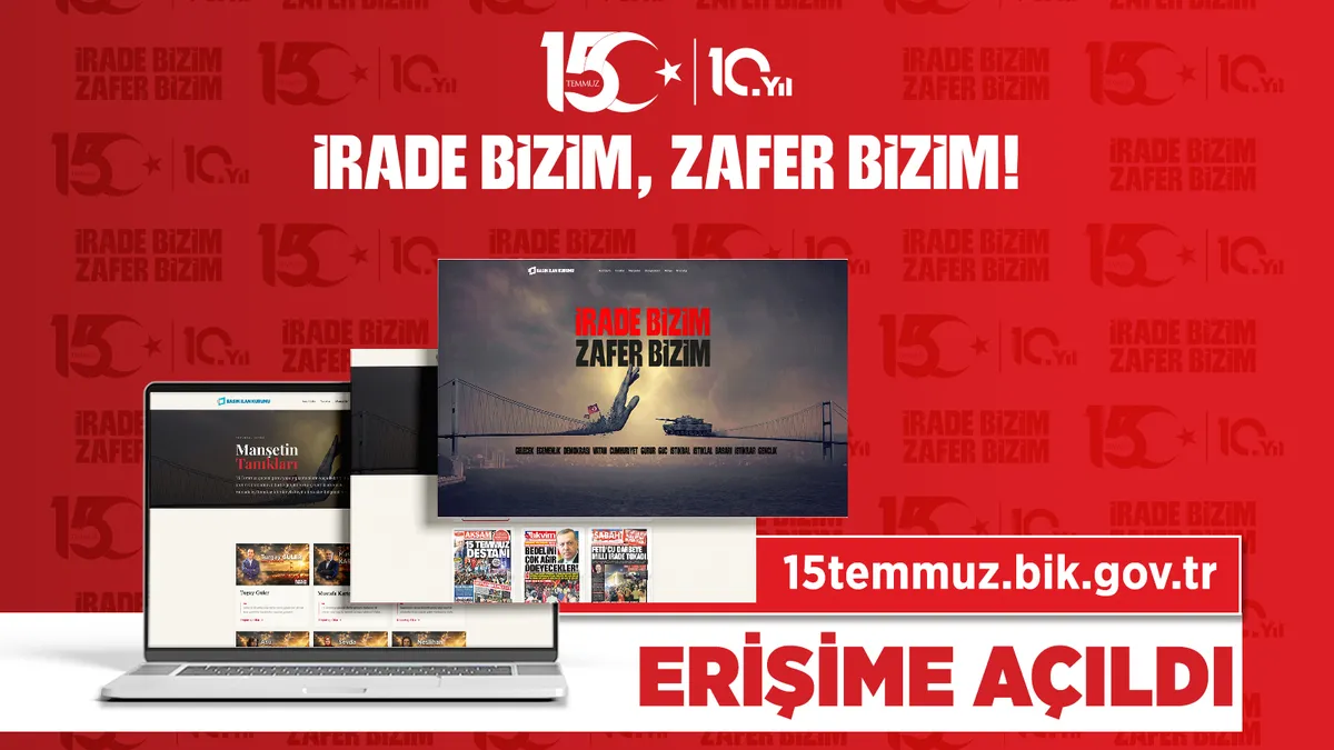 15 Temmuz darbe girişiminin dijital hafızası, gazeteci tanıklıkları ve dönemin manşetlerini içeren yeni portalın ekran görüntüsü.