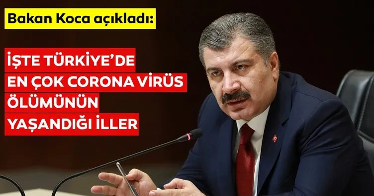 Son dakika haberi: Sağlık Bakanı Koca açıkladı! Türkiye’de corona virüs ölümlerinin en çok yaşandığı 10 il