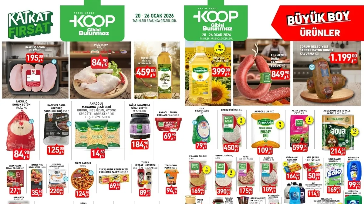 Yeni haftanın Tarım Kredi aktüel fırsatları belli oldu! Tavuk, sucuk, kavurma, pirinç, un, yumuşatıcı...