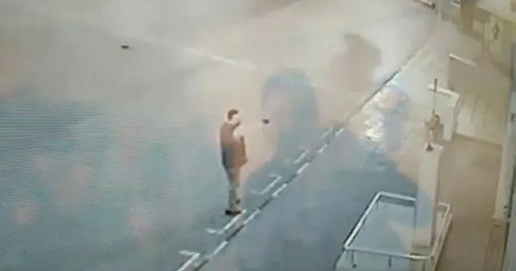 Atatürk büstlerine tabancayla saldırı anları güvenlik kamerasında