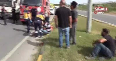 Lastiği patlayan kamyon faciaya neden oluyordu | Video