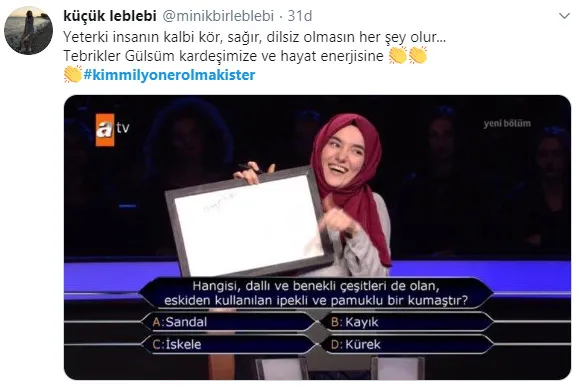 Kim Milyoner Olmak İster'de yarışan Ümmü Gülsüm Türkiye'yi duygulandırdı