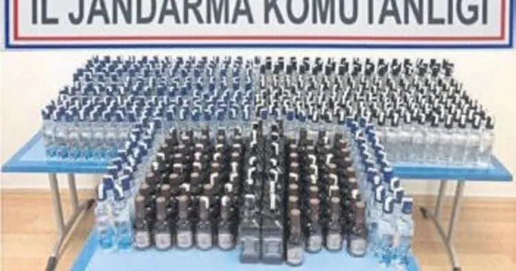 Jandarma 484 şişe kaçak içki buldu