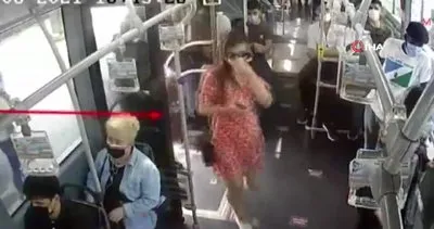 Metrobüste yankesicilik yapan 3 kadın kamerada