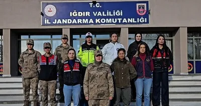 Iğdır'da görev yapan kadın jandarmalar 8 Mart'ı işlerinin başında kutladı #igdir