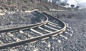 Yer yanal kaydığı için rayı büktü