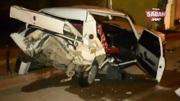 Direksiyon hakimiyetini kaybeden otomobil, park eden araca çarptı: 4 yaralı | Video