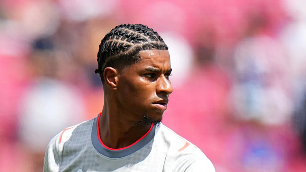 Marcus Rashford, Bayern Munich formasıyla sahada.