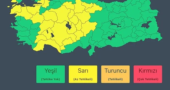 Meteroloji 28 il için sarı kod verdi: İçişleri Bakanlığı vatandaşları tedbirli olmaya davet etti