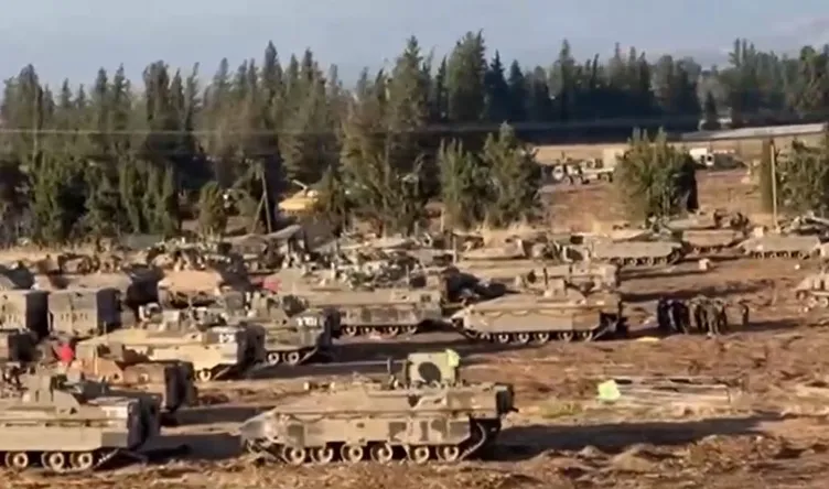 SON DAKİKA | İsrail-Lübnan sınırında tehlikeli hareketlilik! A Haber, katliam tanklarını görüntüledi