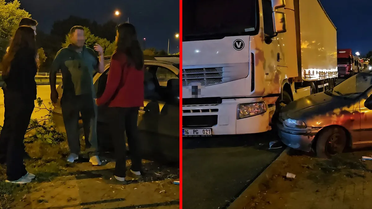 Bursa’da ilginç kaza! Sürücü korkup tırın arkasına saklandı: “Ben sürüyordum he? Vay be” Bursa’da ilginç kaza! Sürücü korkup tırın arkasına saklandı: “Ben sürüyordum he? Vay be”