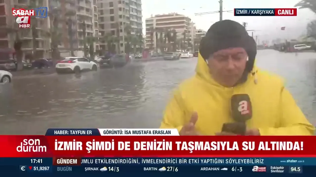 İzmir’de fırtına deniz taşırdı! videosunu izle