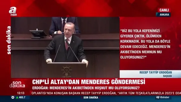 SON DAKİKA: Cumhurbaşkanı Erdoğan'dan CHP'li Engin Altay'a sert cevap  