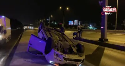 Bostancı’da otomobil takla attı: Araçtaki iki kişi yara almadan kurtuldu | Video