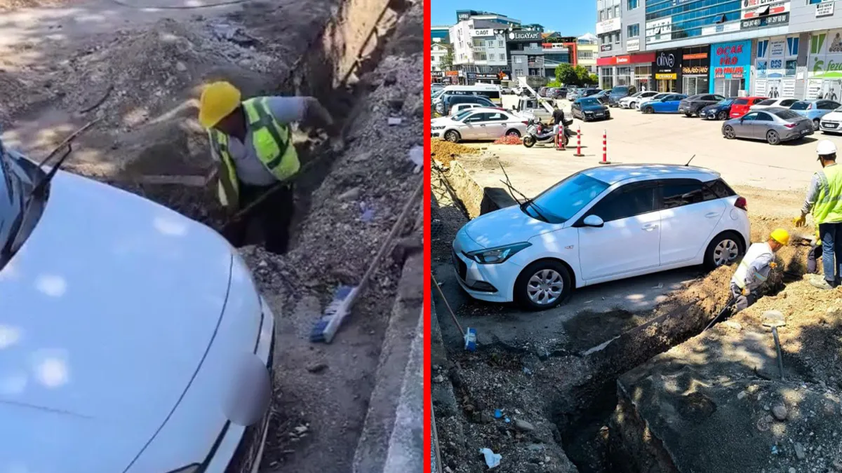 Bursa'da ilginç olay! Sahibine ulaşamadıkları otomobilin etrafını U şeklinde kazdılar Bursa'da ilginç olay! Sahibine ulaşamadıkları otomobilin etrafını U şeklinde kazdılar
