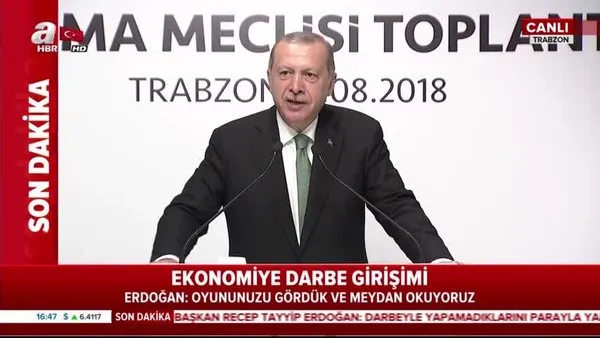 Cumhurbaşkanı Erdoğan, Trabzon'da Genişletilmiş İl Danışma Meclisi Toplantısı'na konuştu