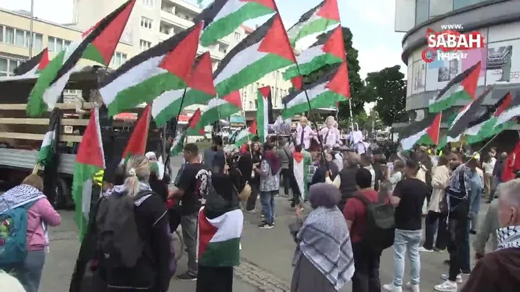 Berlin’de yaklaşık 2 bin kişiden Filistin’e destek yürüyüşü | Video