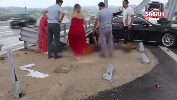Kuzey Marmara Otoyolu’nda feci kaza! Hayata döndürebilmek için dakikalarca çabaladılar | Video