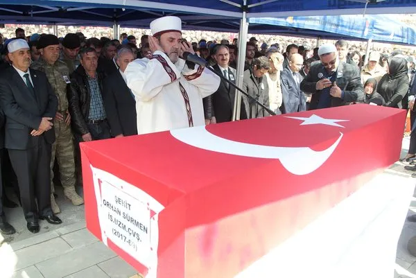 Afrin şehidi Uzman Çavuş'u Kahramanmaraş'ta 10 bin kişi uğurladı