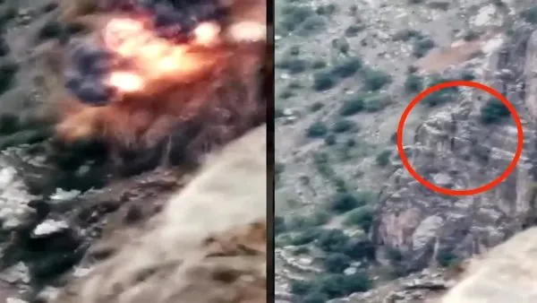 SON DAKİKA: Milli Savunma Bakanlığı o görüntüleri paylaştı! PKK teröristlerin havaya uçurulma anı kamerada