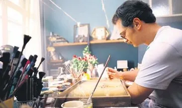 Ebru sanatçısından ders aldı