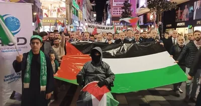 Trabzon’da, İsrail’e tepki yürüyüşü