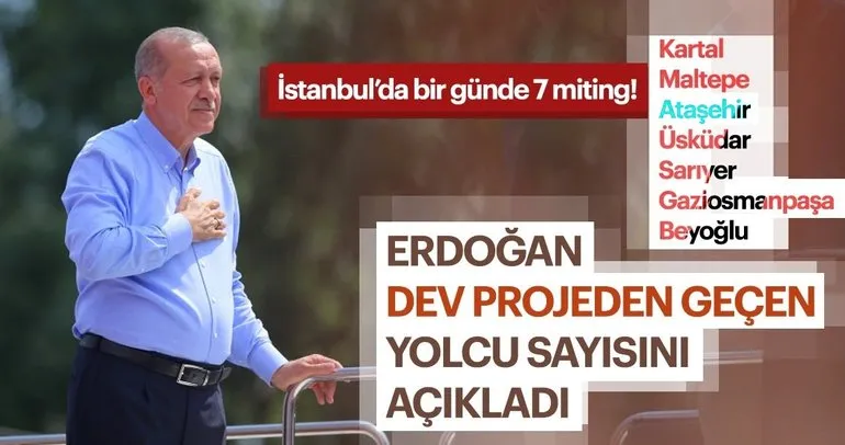 Cumhurbaşkanı Erdoğan Marmaray’dan geçen yolcu sayısını açıkladı!