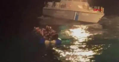 Yunan botu kaçak göçmenlere saldırı! Türk Sahil Güvenlik ekipleri böyle yetişti...
