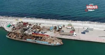 Şile’de yanan yük gemisi parçalara ayrılıyor | Video
