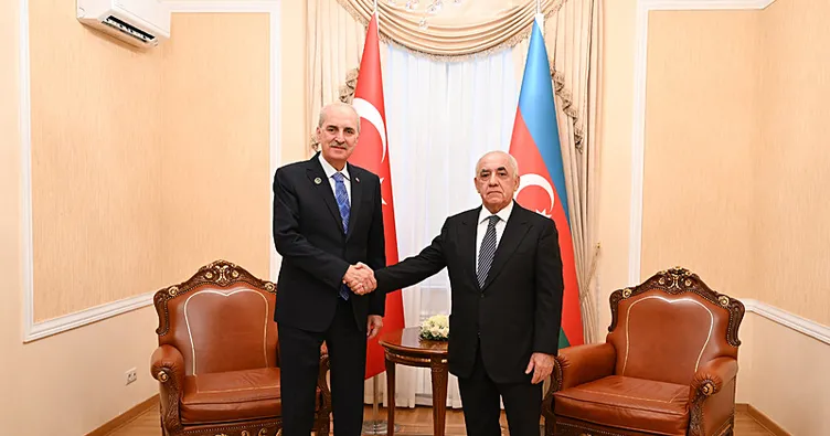TBMM Başkanı Kurtulmuş, Azerbaycan Başbakanı Esedov ile görüştü