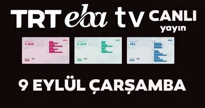 TRT EBA TV canlı izle! 9 Eylül 2020 Çarşamba ’Uzaktan Eğitim’ Ortaokul, İlkokul, Lise kanalları canlı yayın | Video