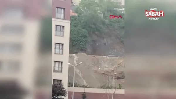 Gaziosmanpaşa'da toprak kayması böyle görüntülendi | Video