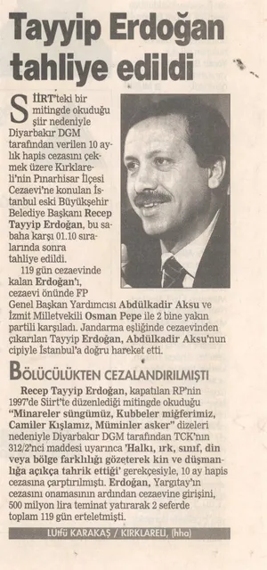 Engelleri tek tek aştı! Başkan Erdoğan’ın Pınarhisar Cezaevi’nden tahliye oluşunun üzerinden 20 yıl geçti