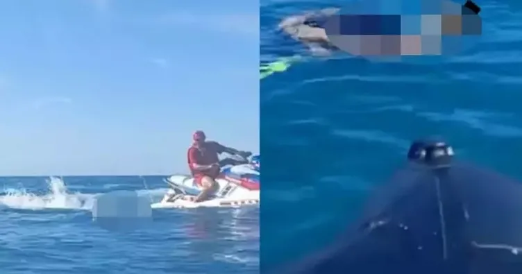 Jet skiye binen turistleri taradılar!