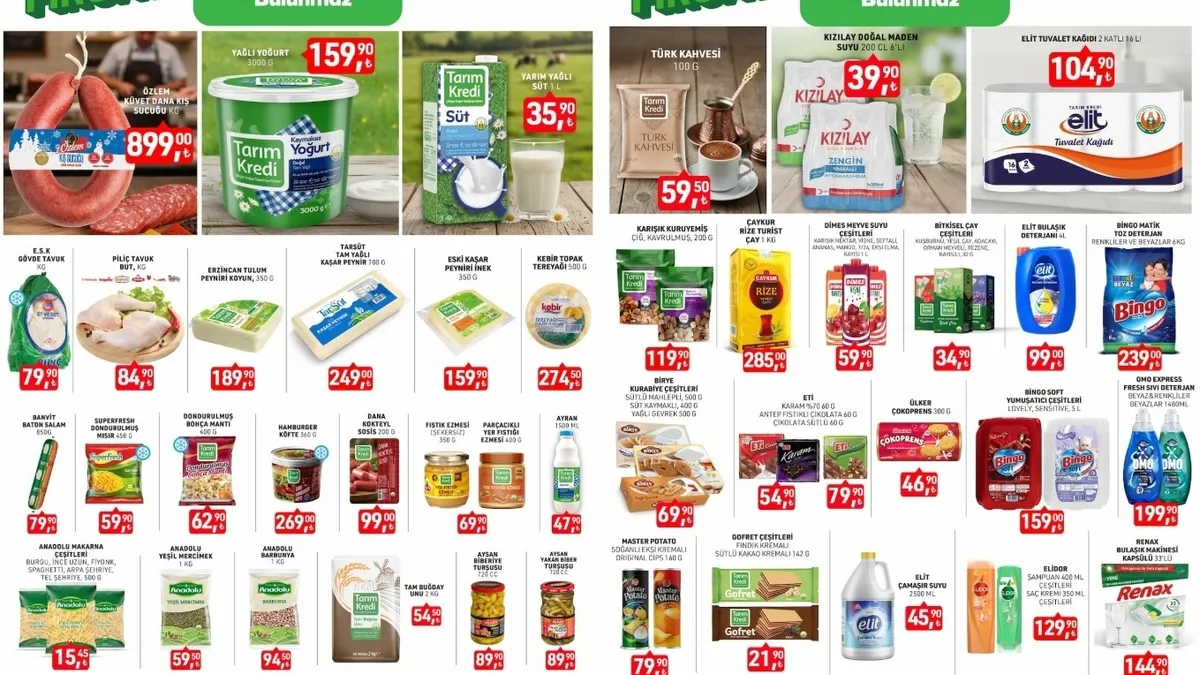 Tarım Kredi aktüel 9 Şubat’a kadar geçerli indirimler açıklandı! Et,süt,çay, deterjanlar raflara geliyor!