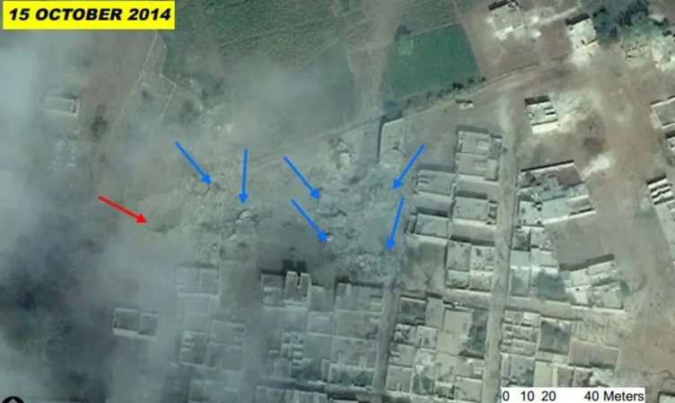 Kobani uydudan görüntülendi