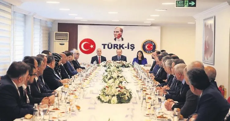 Erdoğan’dan Türk-İş’e ziyaret