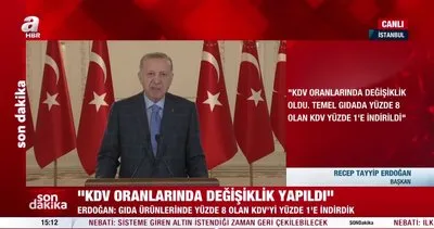 Başkan Erdoğan müjdeyi verdi! Temel gıda ürünlerine KDV müjdesi: Yüzde 1’e düştü