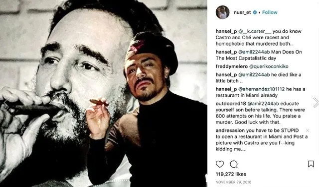 Nusret’in Fidel Castro fotoğrafıyla yaptığı paylaşım kızdırdı