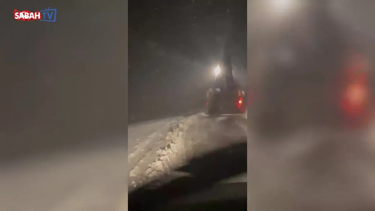 Köse Dağı'nda kar esareti! Yol kapandı, araçlar mahsur kaldı | Video videosunu izle | Son Dakika Haberleri