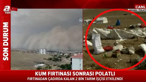 Son dakika haberi: Ankara'da kum fırtınasının yaşandığı bölgeden canlı yayında dehşete düşüren görüntüler! 2 Bin işçi... | Video