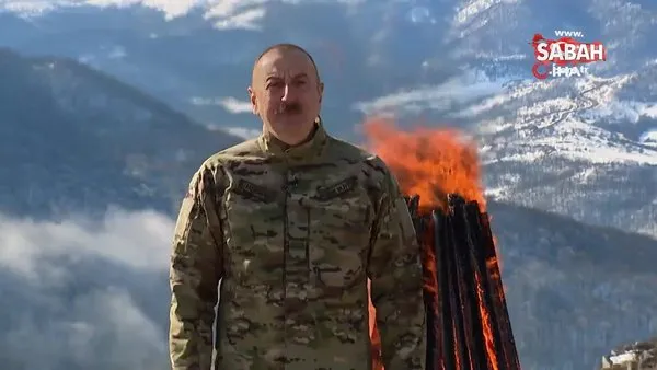 Azerbaycan Cumhurbaşkanı Aliyev, Nevruz ateşini 28 yıl sonra işgalden kurtarılan Şuşa'da yaktı | Video