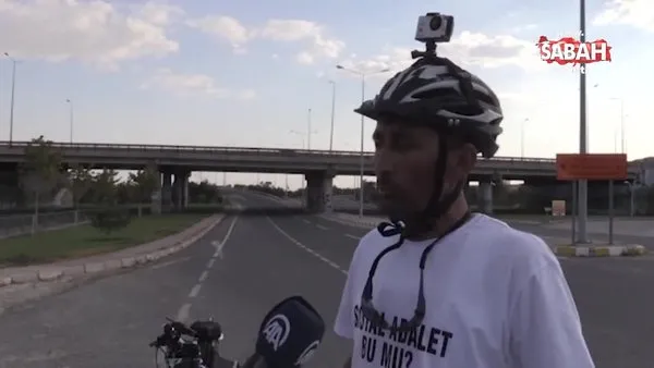 Bisikletiyle 'Adalet ve Demokrasi Yolculuğu'na çıkan işçi Eskişehir'de