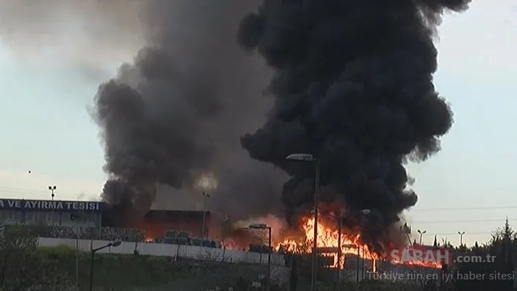 İstanbul’da ambalaj atığı toplama ve ayırma tesisinde yangın! Alevler her yeri sardı