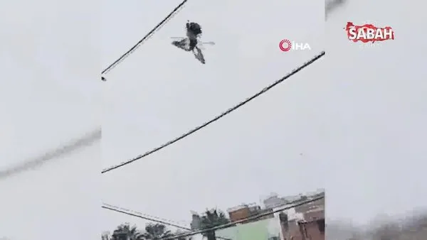Peru'da bıçak bağlanan drone ile güvercin kurtarma operasyonu | Video
